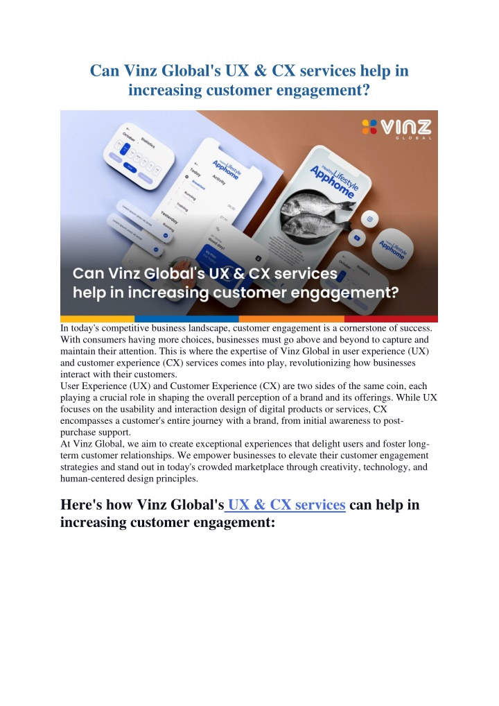 can vinz global s ux cx services help n.w