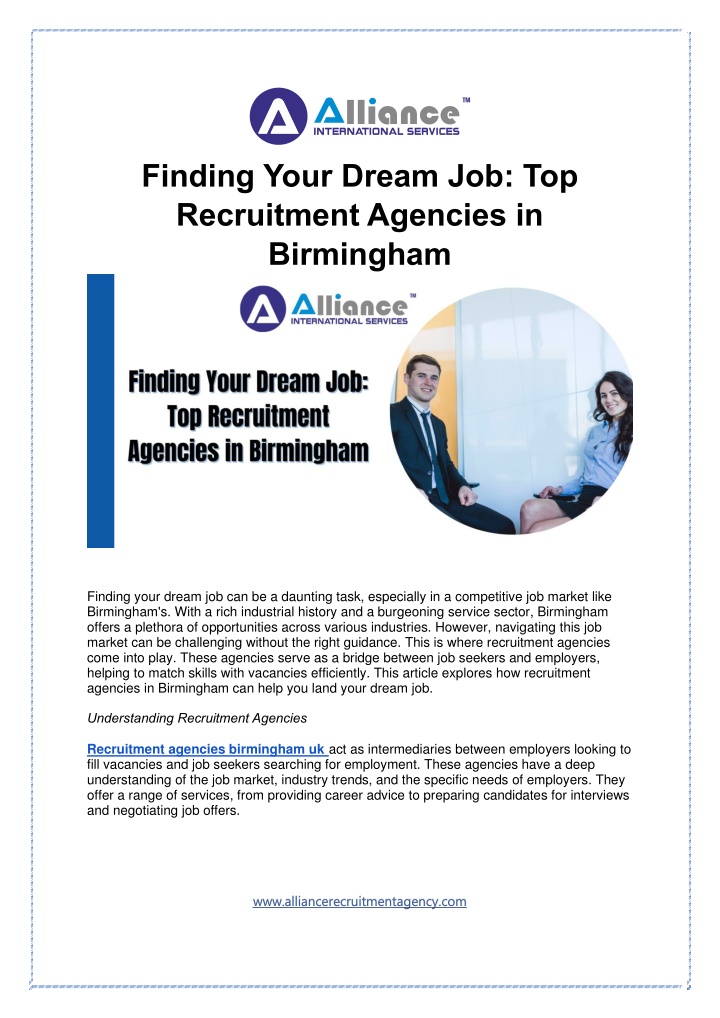 finding your dream job top recruitment agencies n.w