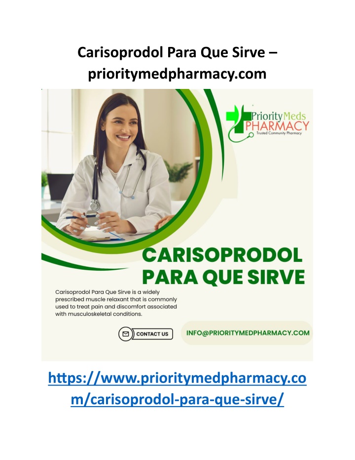 carisoprodol para que sirve prioritymedpharmacy n.w
