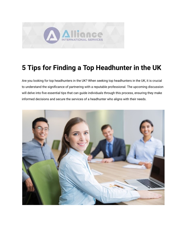 5 tips for finding a top headhunter in the uk n.w