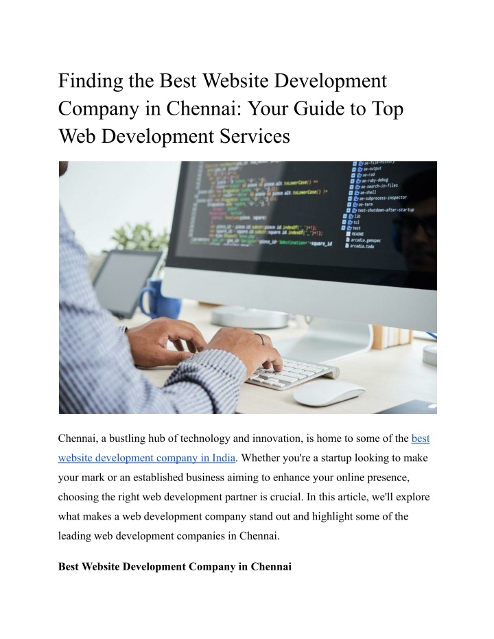 finding the best website development company n.w