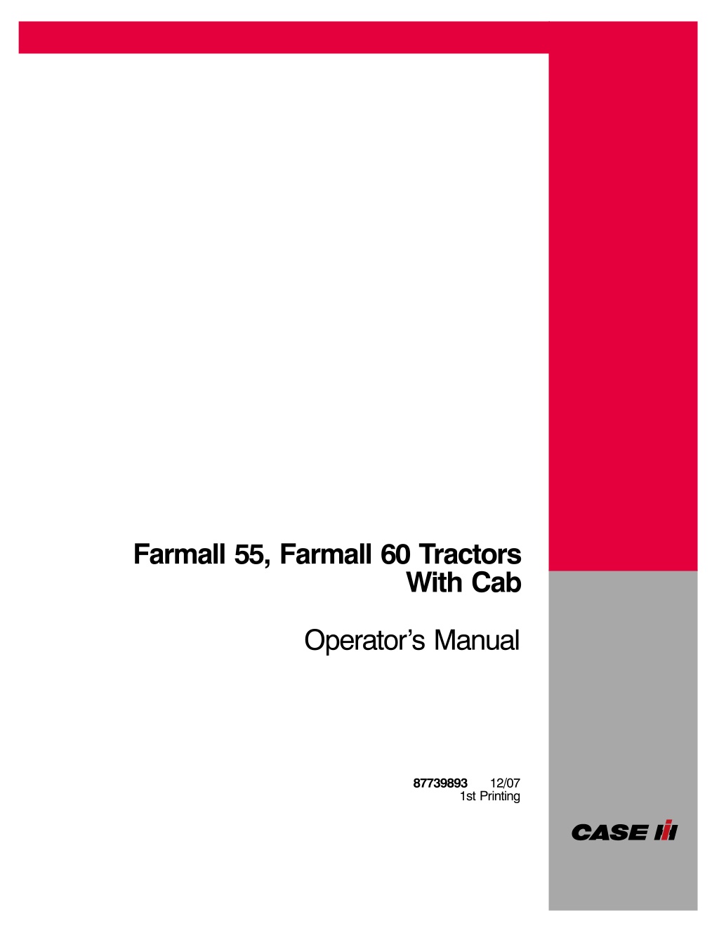 farmall 55 farmall 60 tractors l.w