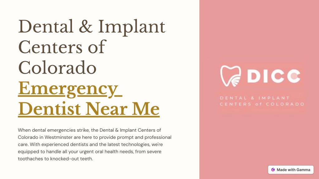 dental implant centers of colorado emergency l.w