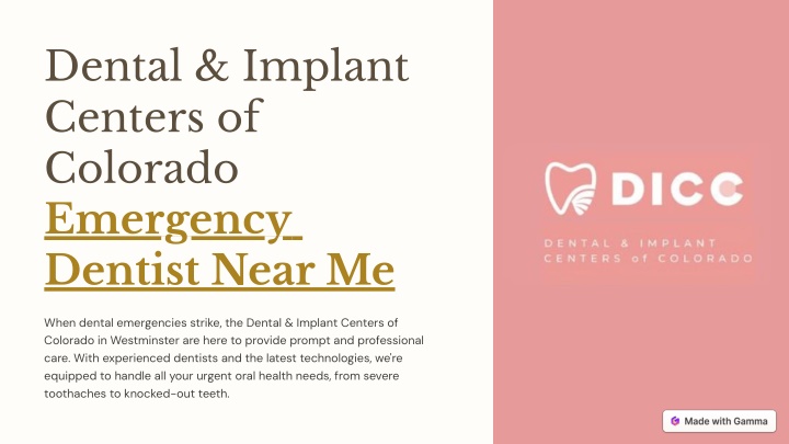 dental implant centers of colorado emergency n.w