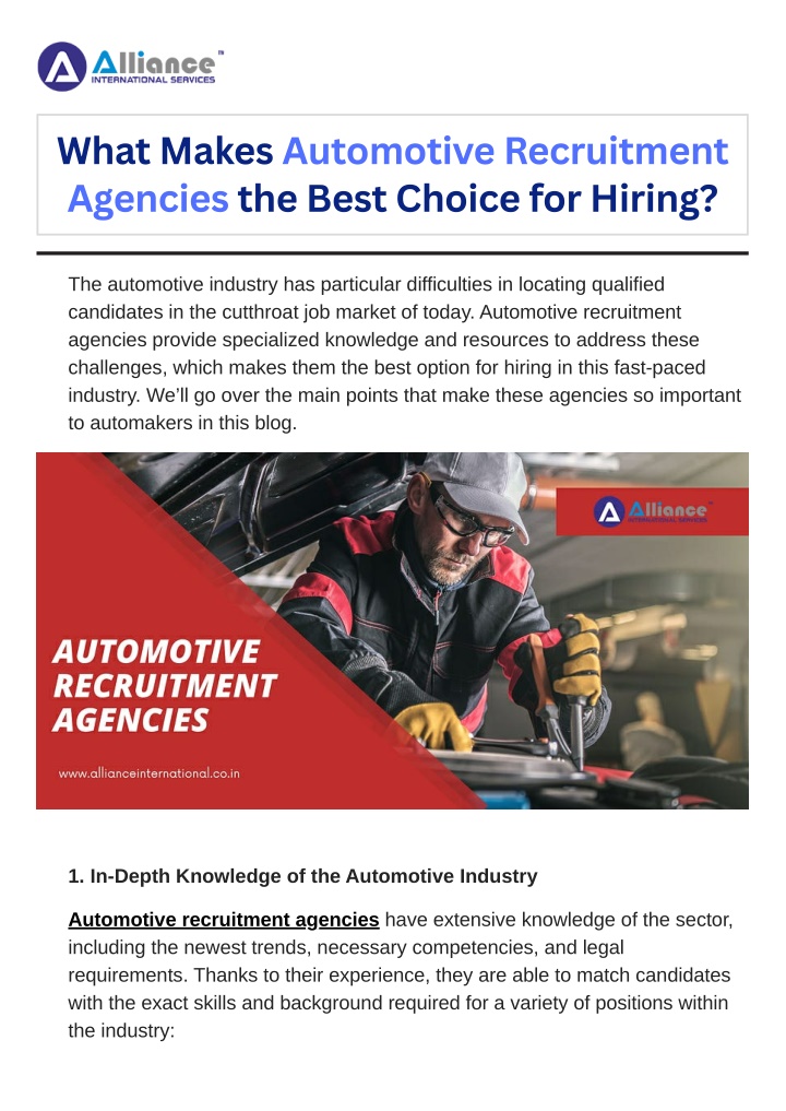 what makes automotive recruitment agencies n.w