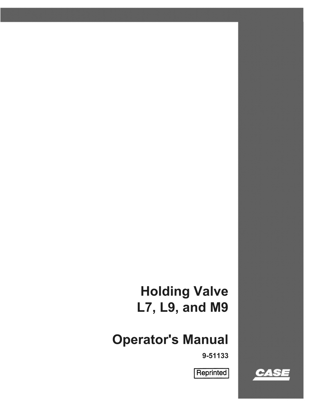 holding valve l7 l9 and m9 l.w