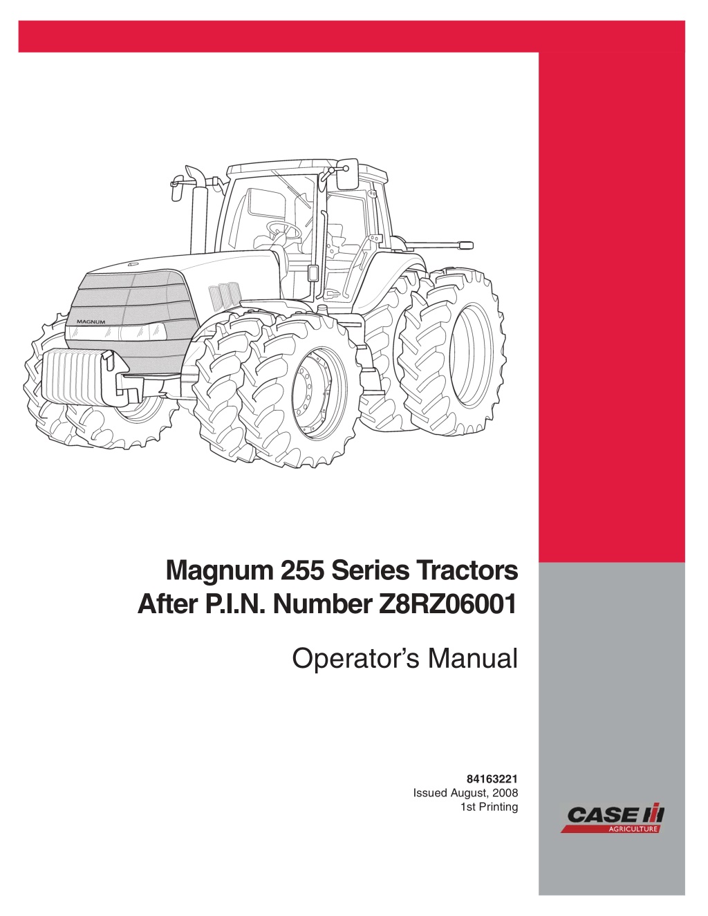 magnum 255 series tractors after p i n number l.w