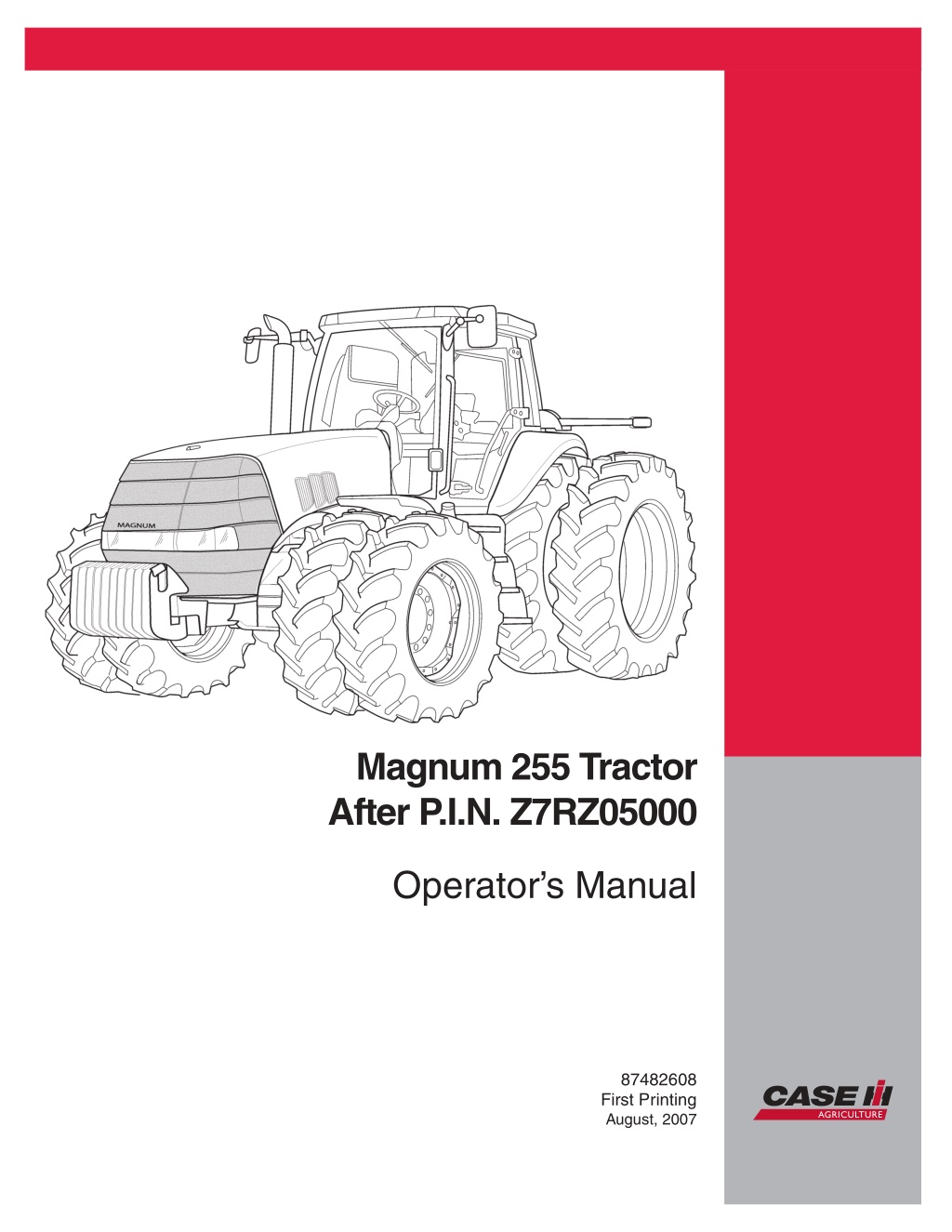 magnum 255 tractor after p i n z7rz05000 l.w