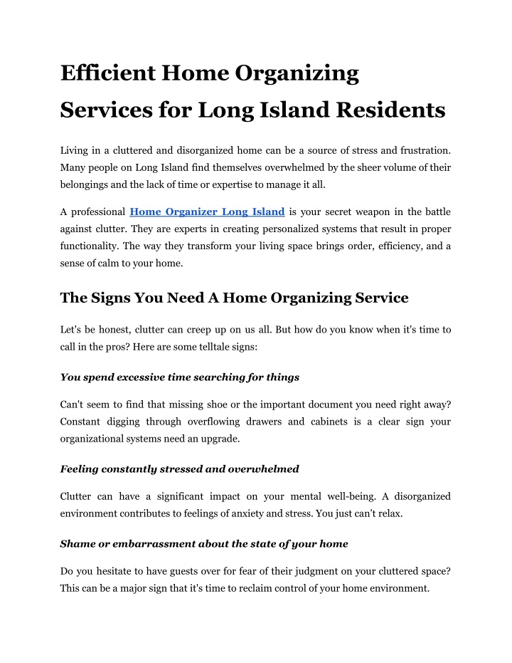 efficient home organizing n.w
