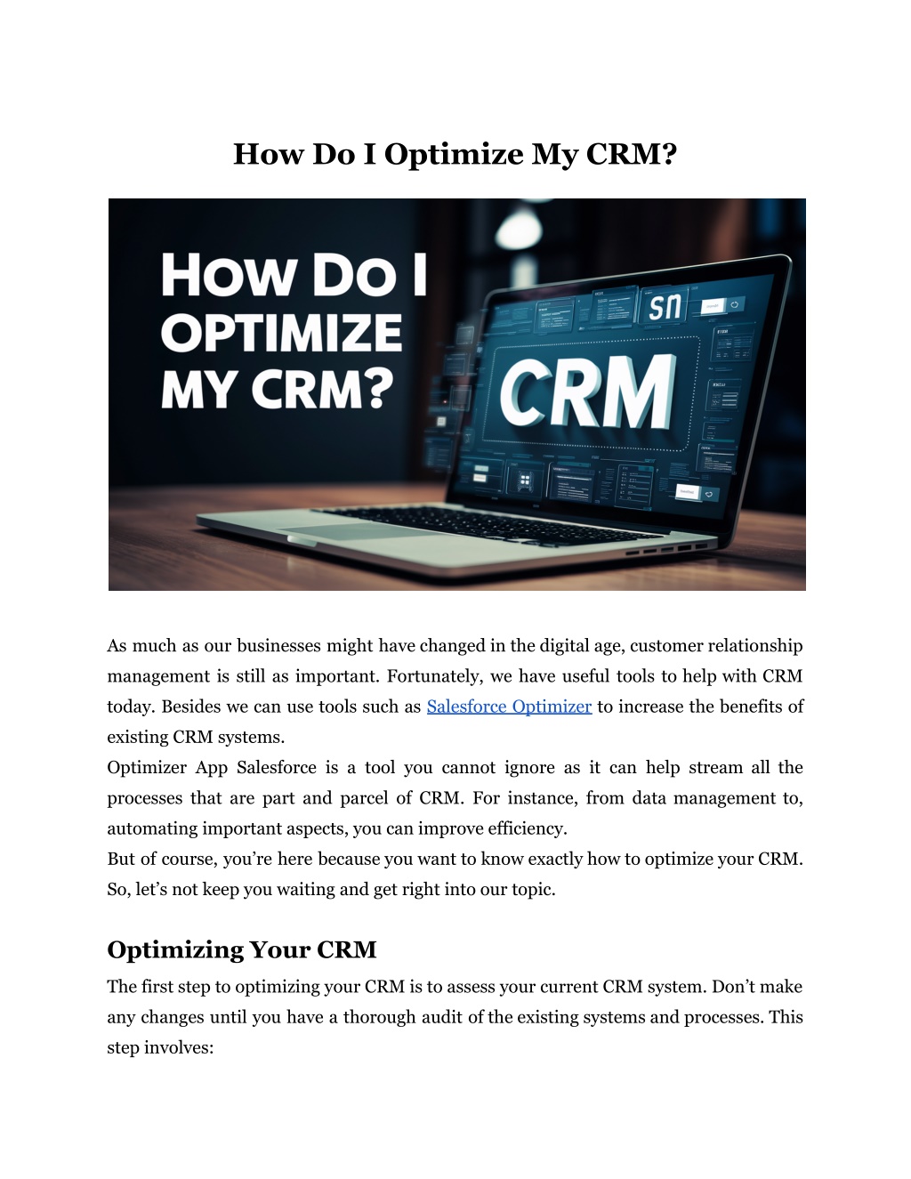 how do i optimize my crm l.w