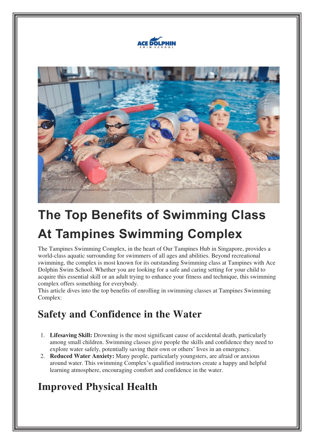 the top benefits of swimming class at tampines l.w
