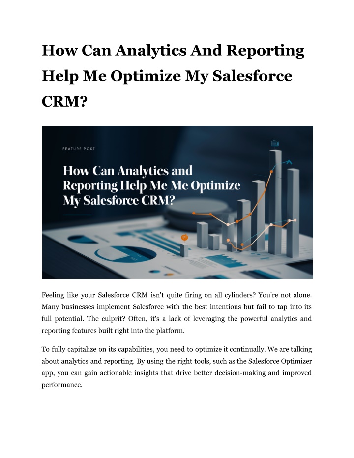 how can analytics and reporting n.w