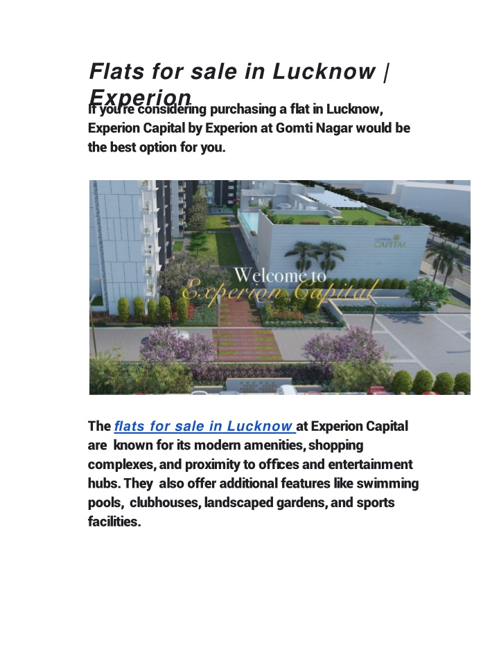 Flats for sale in Lucknow | Experion
