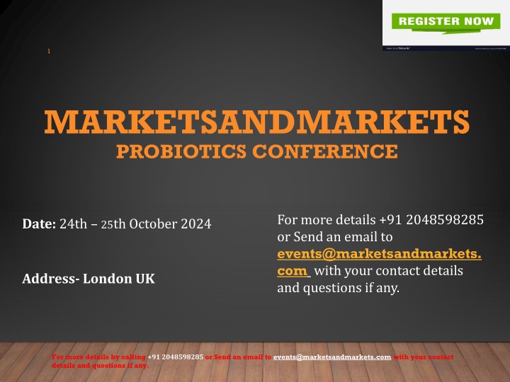 Probiotics Conference | 24th - 25th October 2024 | UK