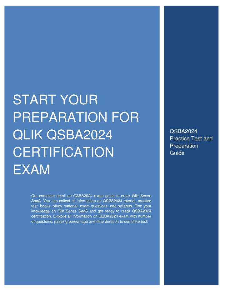 start your preparation for qlik qsba2024 n.w