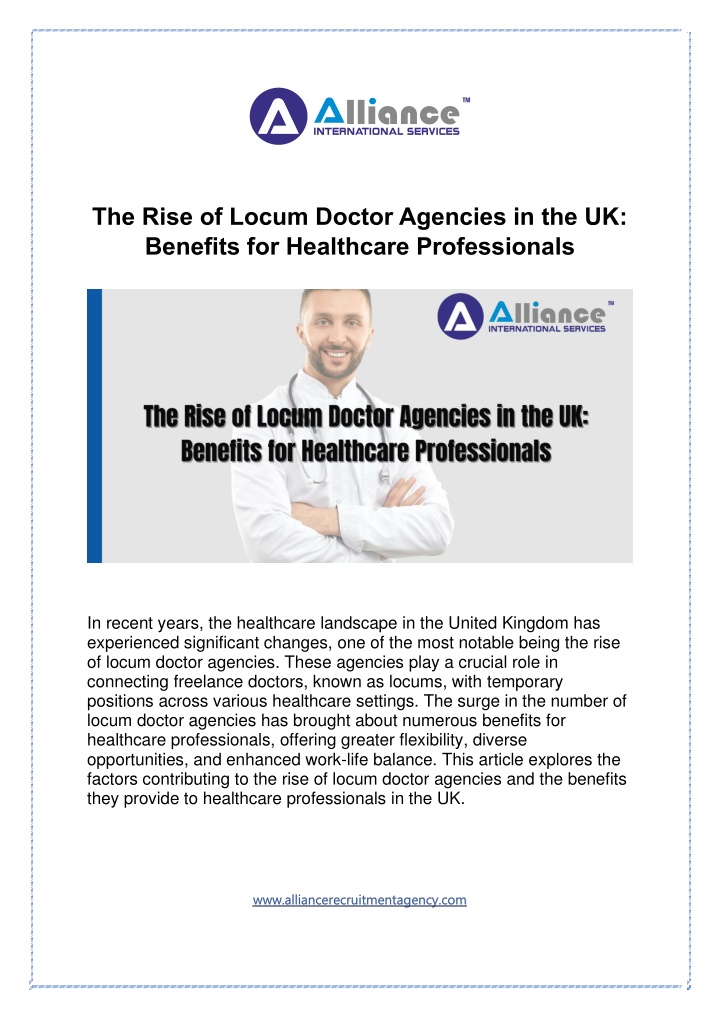 the rise of locum doctor agencies n.w