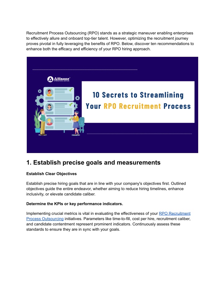 recruitment process outsourcing rpo stands n.w