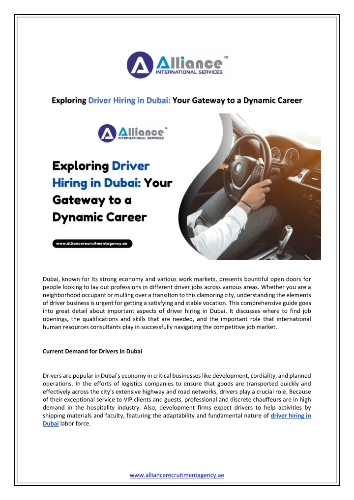exploring driver hiring in dubai your gateway n.w