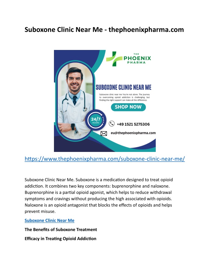 suboxone clinic near me thephoenixpharma com n.w
