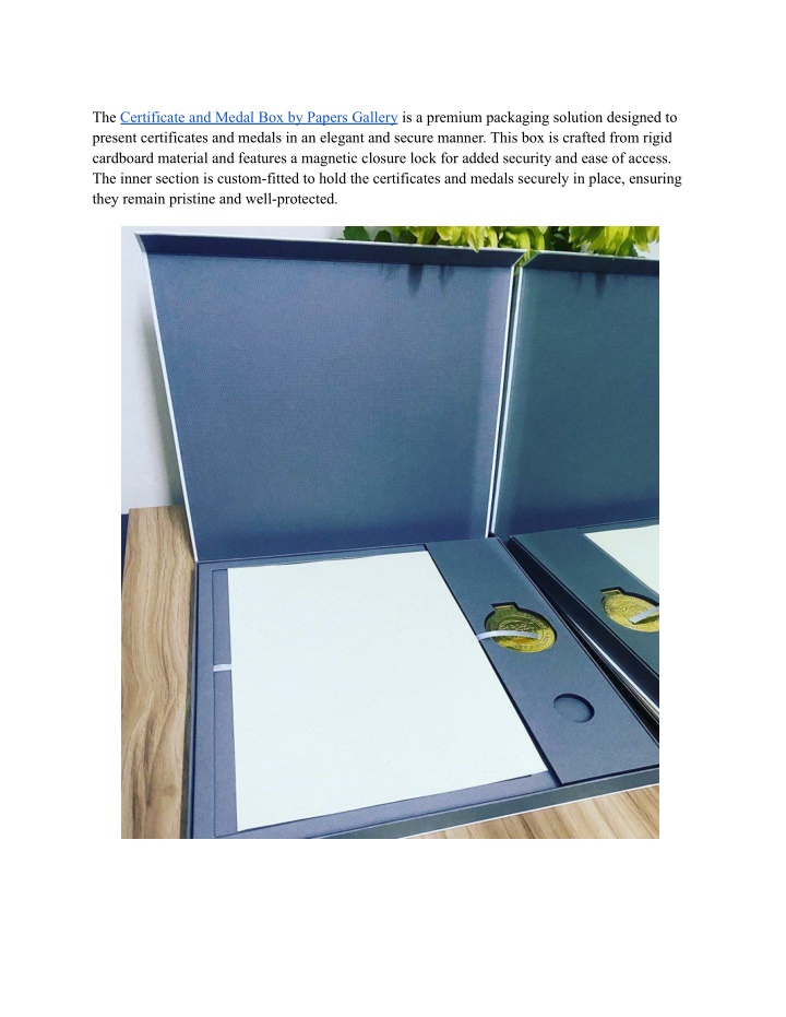 the certificate and medal box by papers gallery n.w