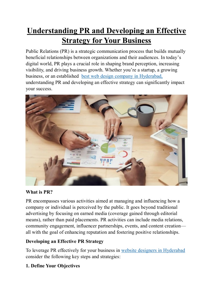 understanding pr and developing an effective n.w