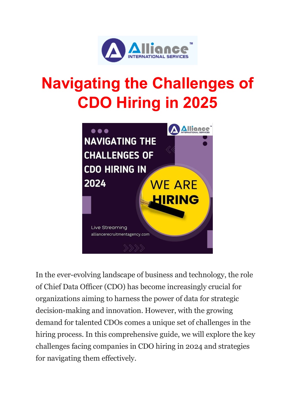 navigating the challenges of cdo hiring in 2025 l.w
