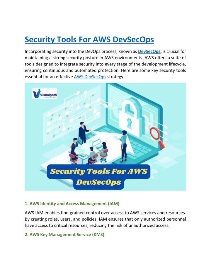 security tools for aws devsecops n.w