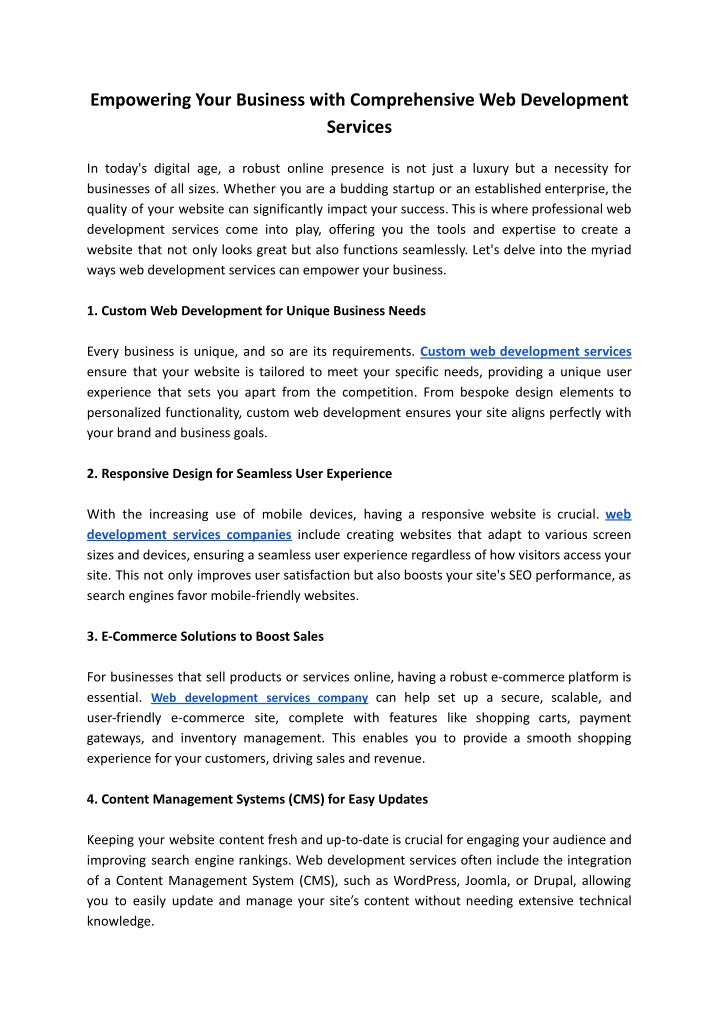 empowering your business with comprehensive n.w