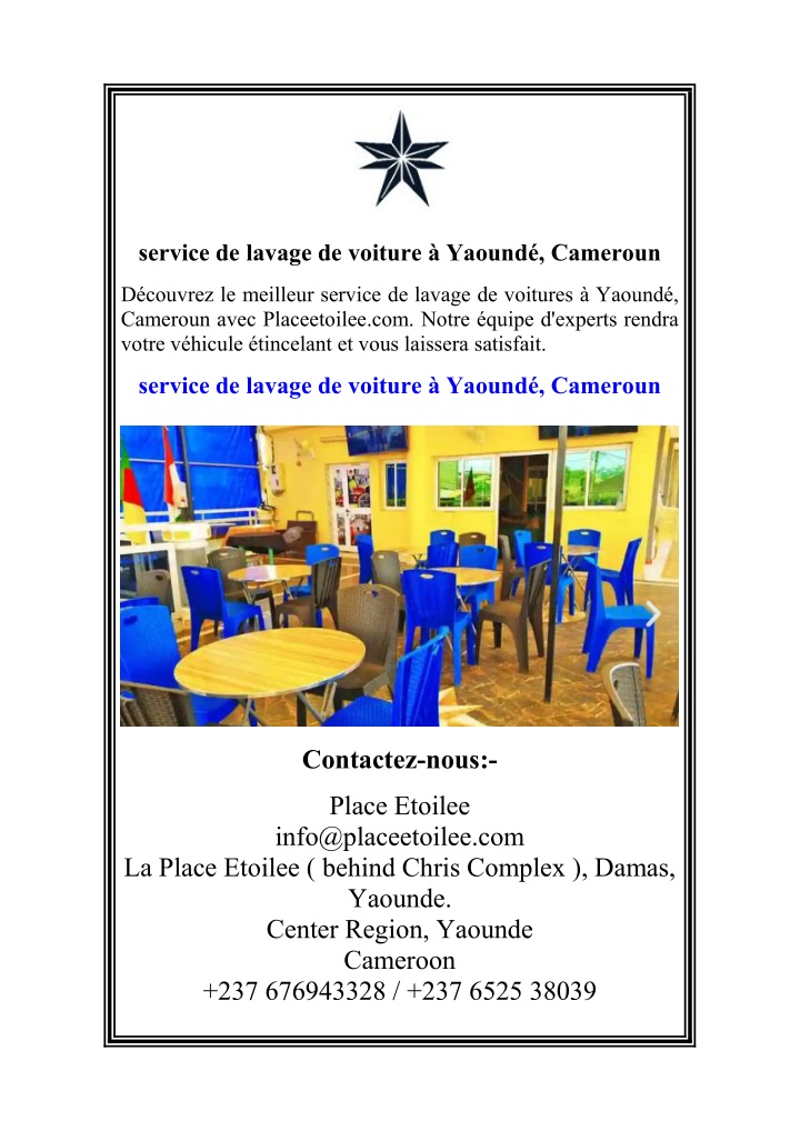 service de lavage de voiture yaound cameroun n.w