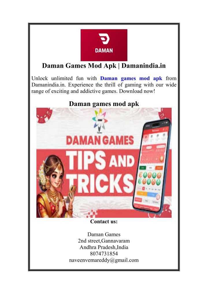 daman games mod apk damanindia in n.w