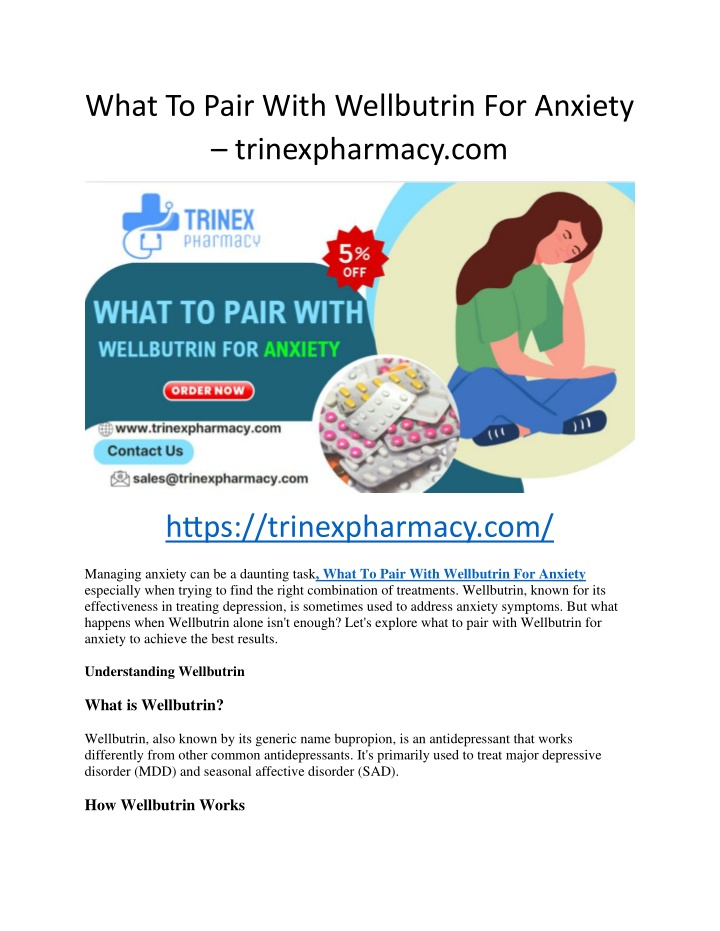 what to pair with wellbutrin for anxiety n.w