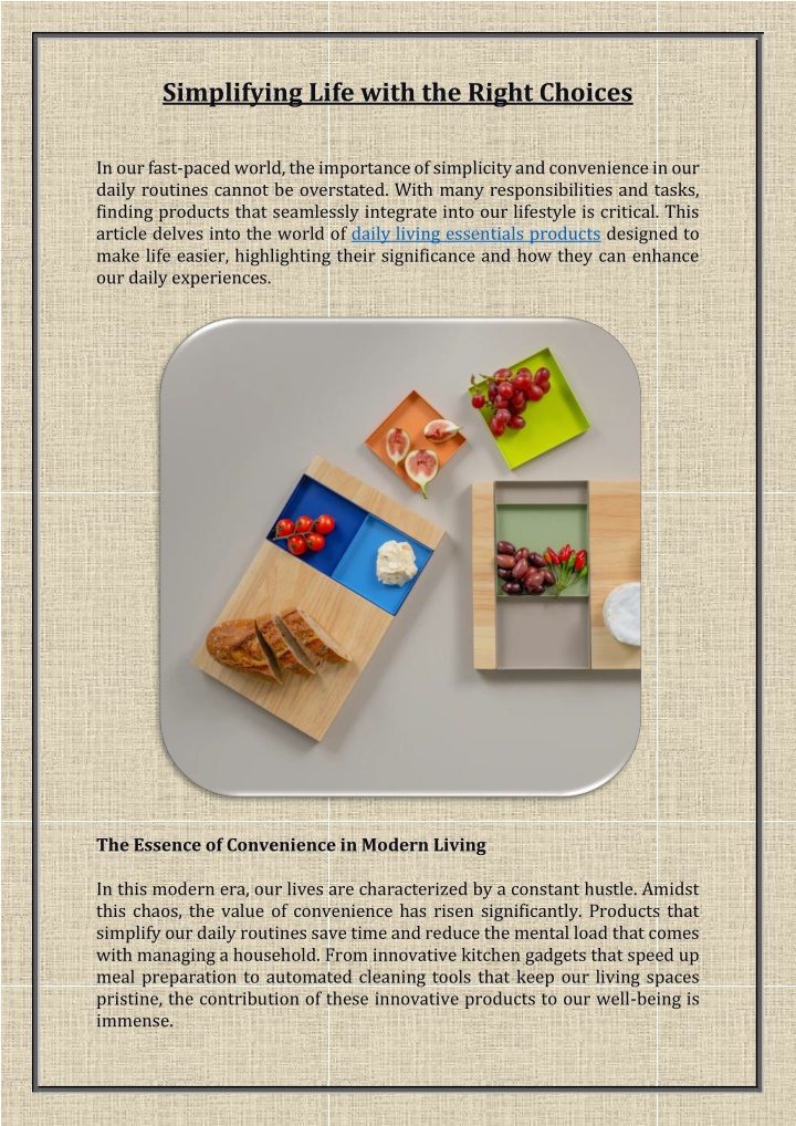 simplifying life with the right choices n.w