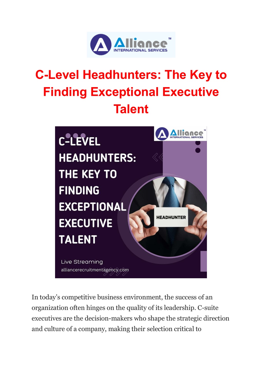 c level headhunters the key to finding l.w