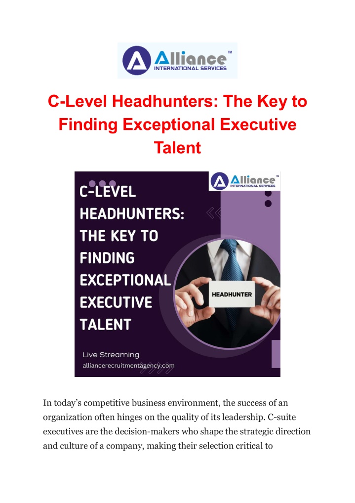 c level headhunters the key to finding n.w