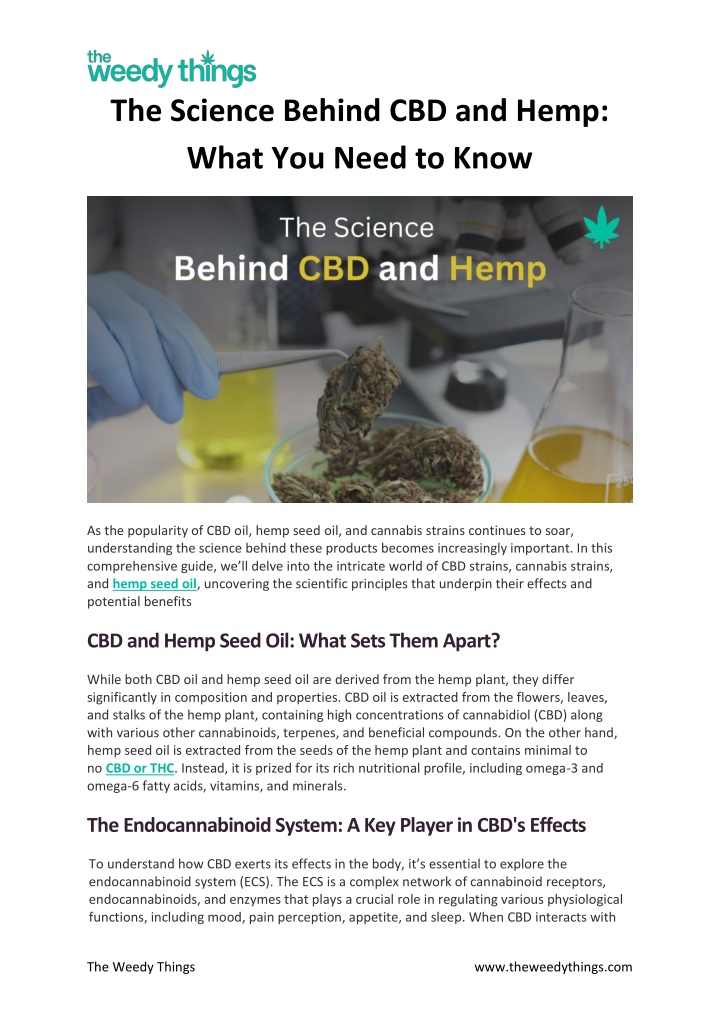 the science behind cbd and hemp what you need n.w