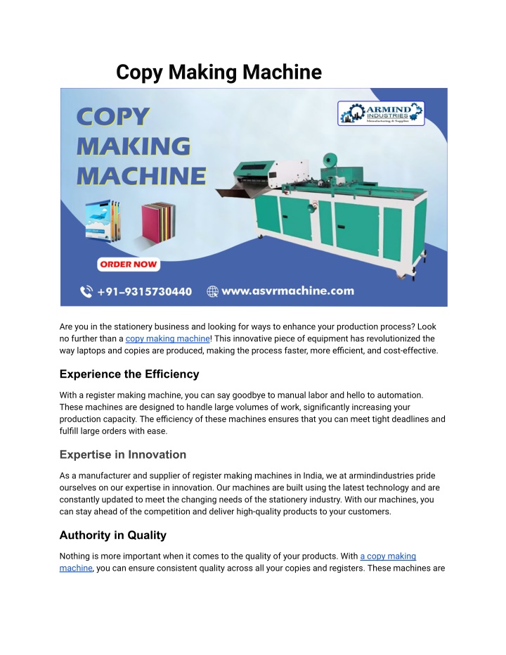 copy making machine n.w
