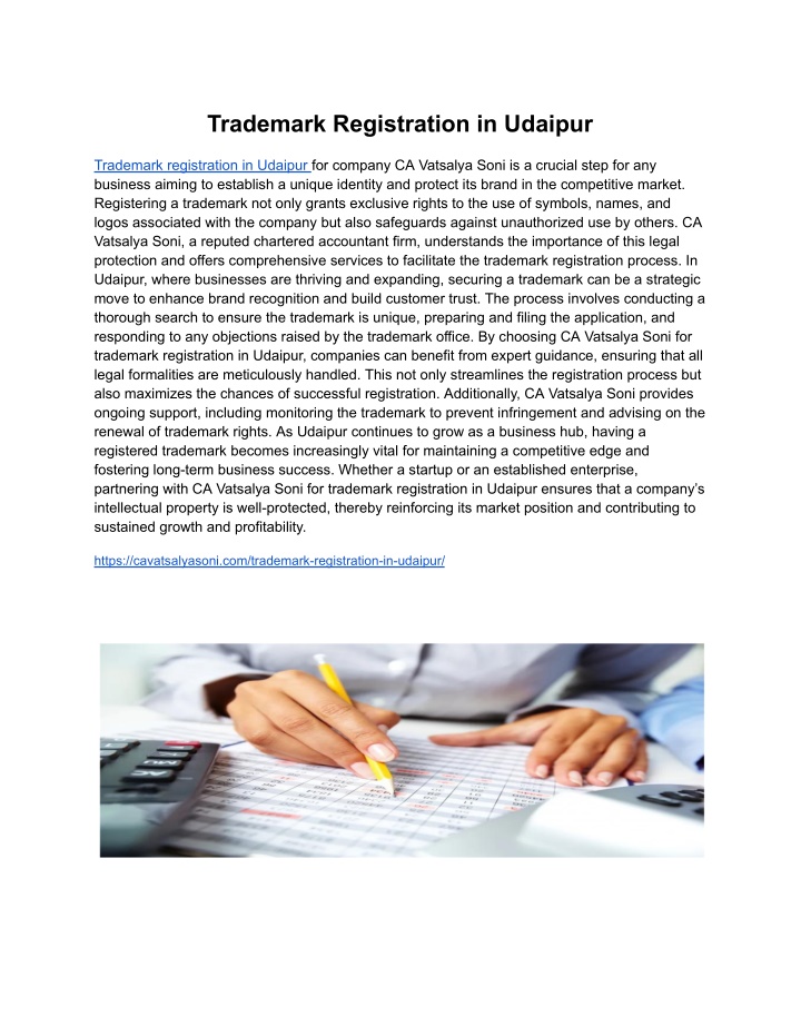 trademark registration in udaipur n.w