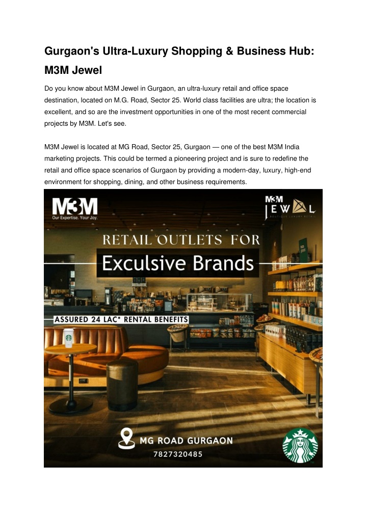 gurgaon s ultra luxury shopping business hub n.w