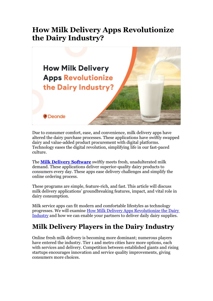 how milk delivery apps revolutionize the dairy n.w