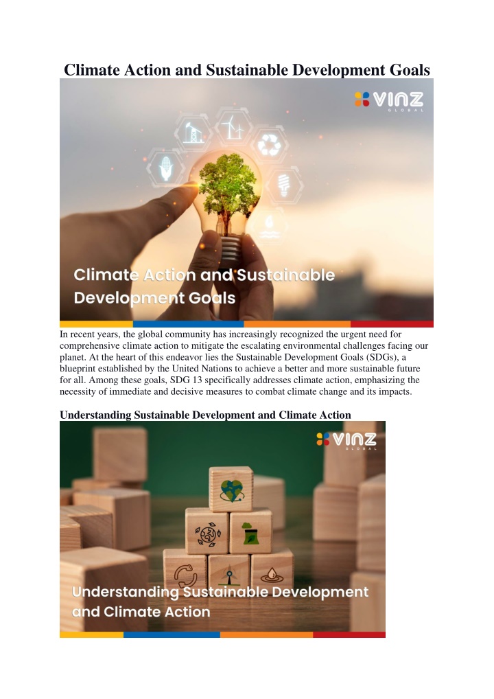 climate action and sustainable development goals n.w