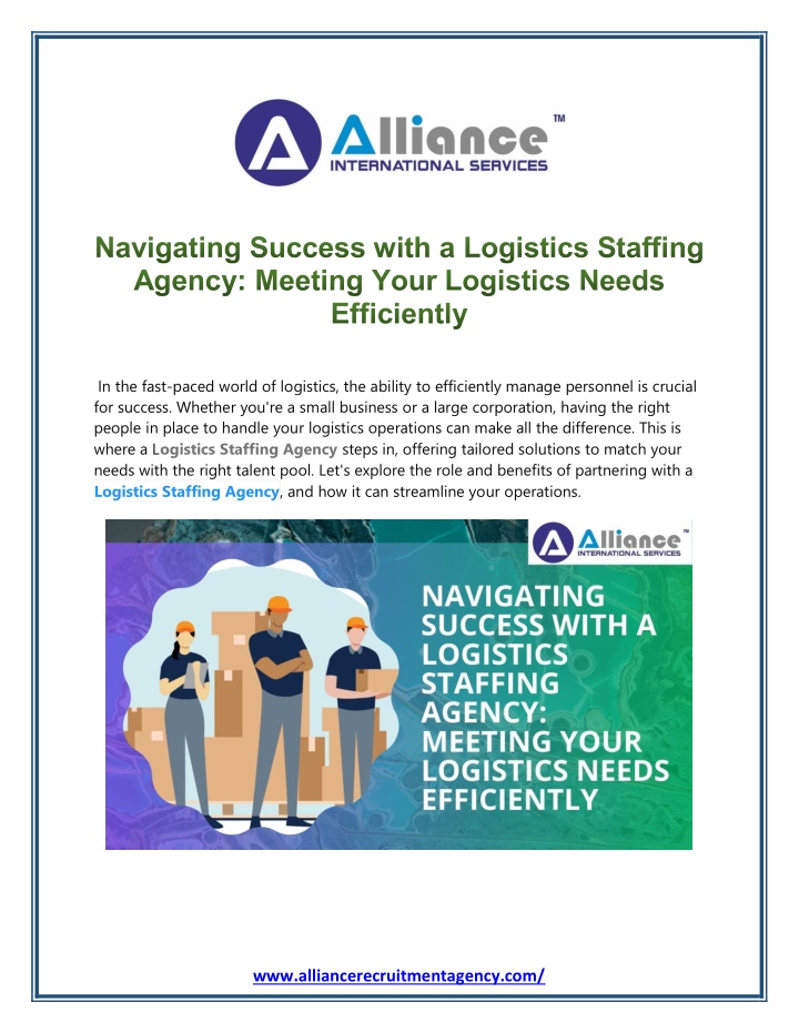 in the fast paced world of logistics the ability n.w