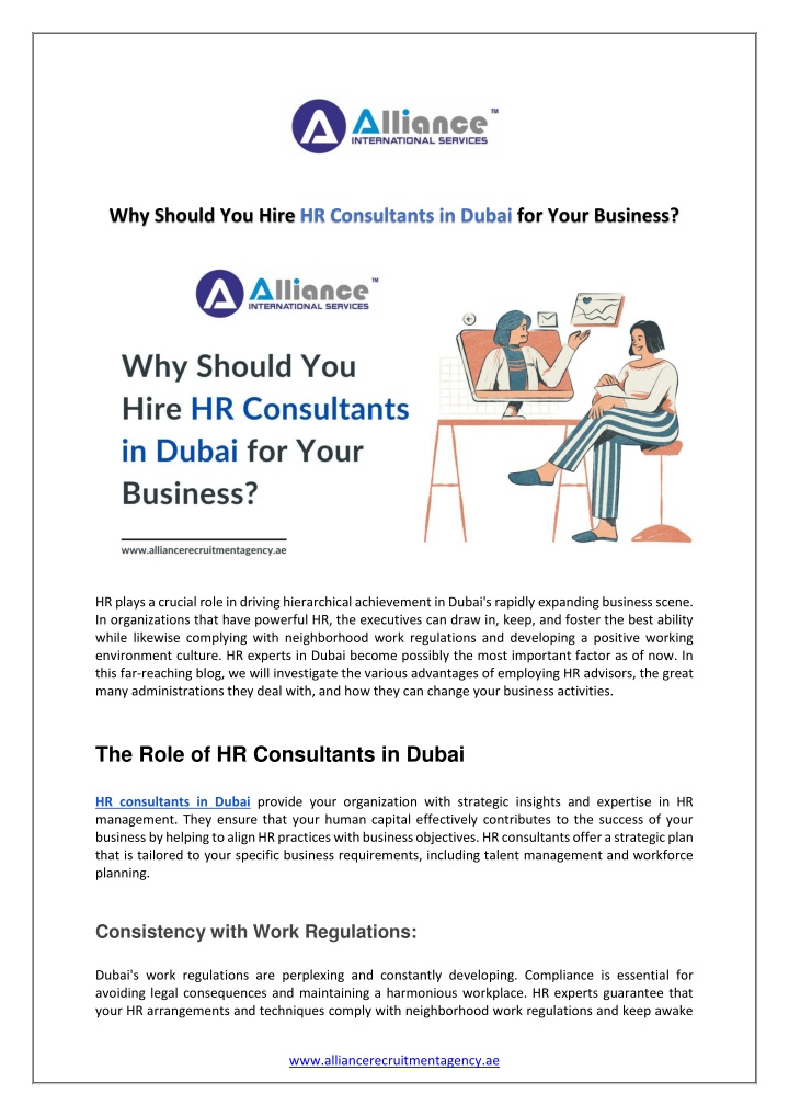 why should you hire hr consultants in dubai n.w