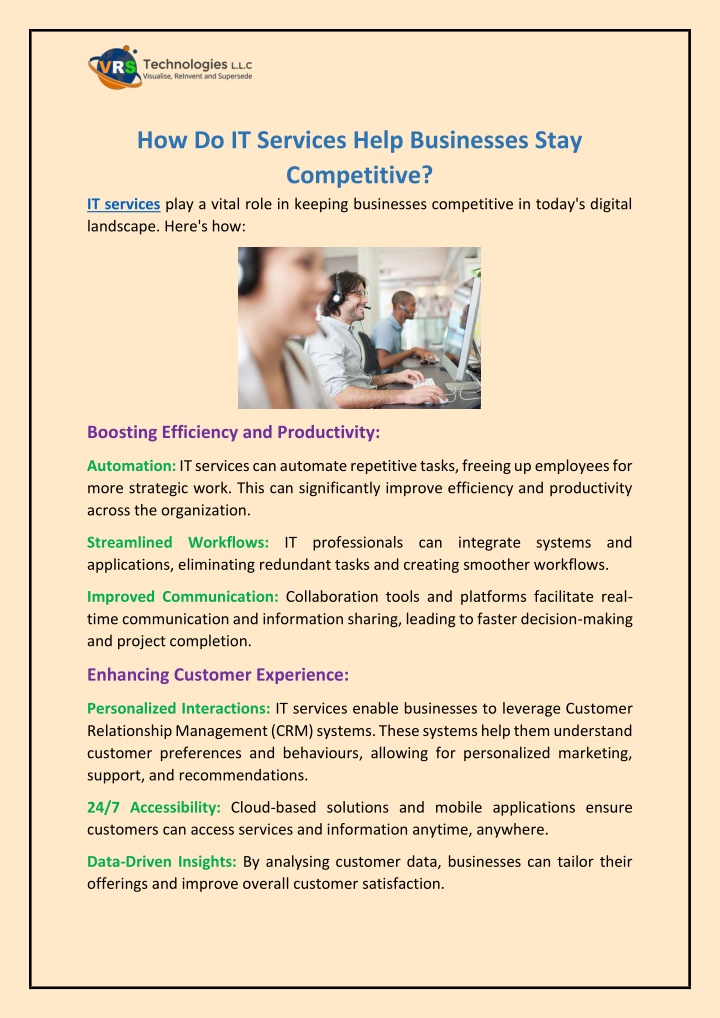 how do it services help businesses stay n.w