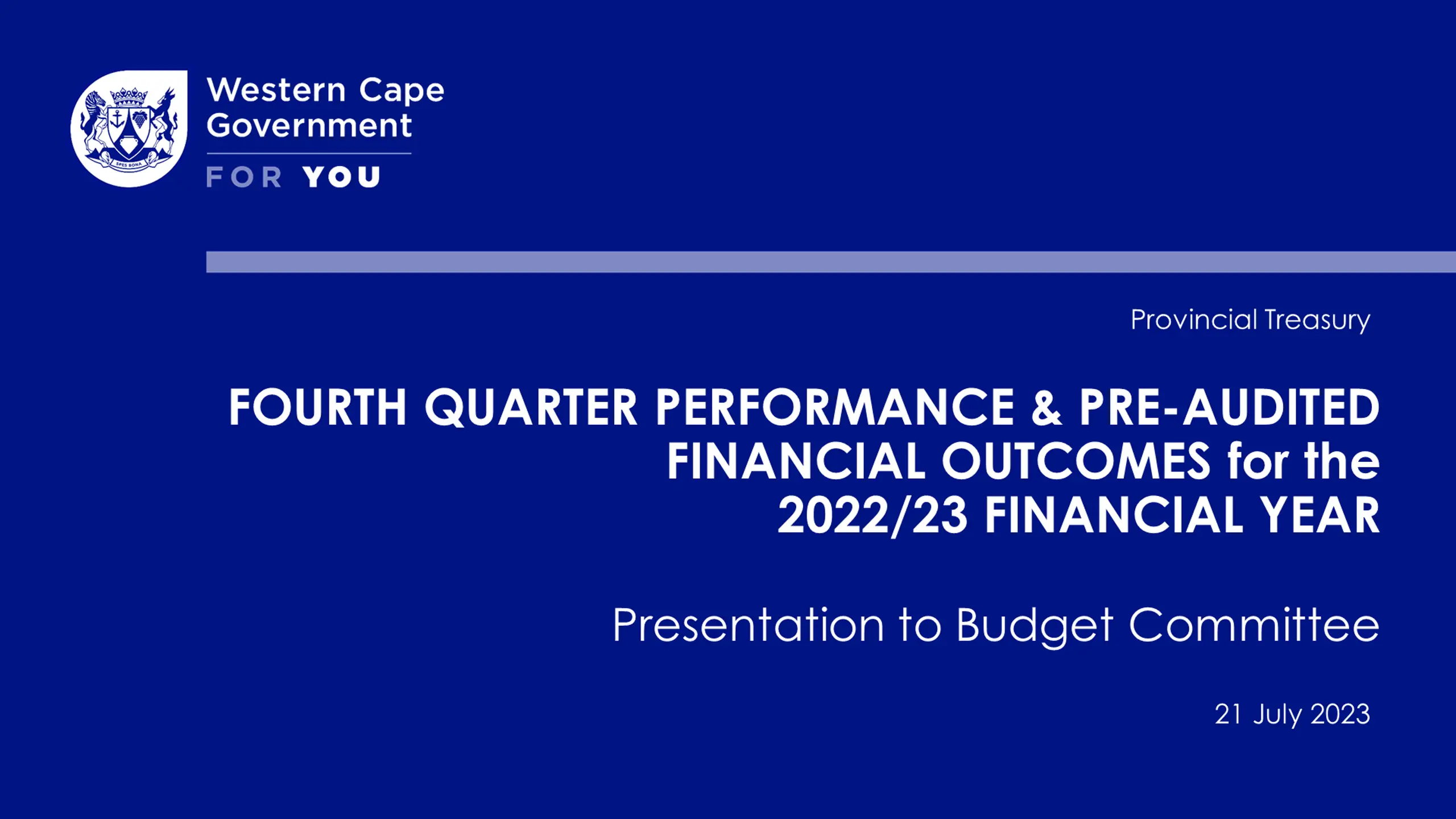 Integrated Performance Data: Provincia…Delivery & Socio-Economic Trends