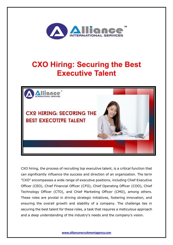 cxo hiring securing the best executive talent n.w