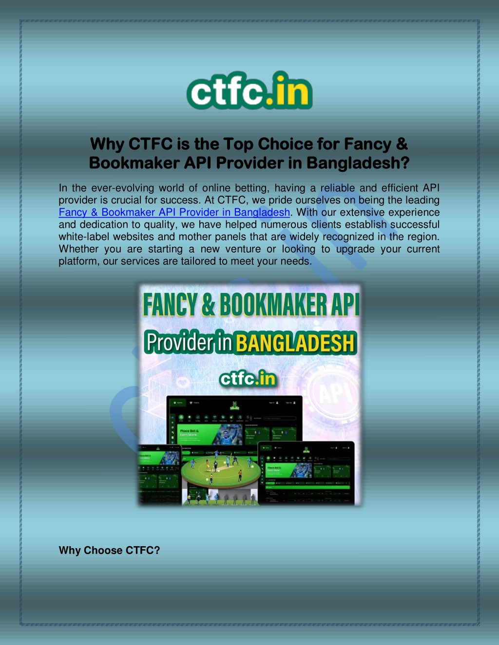 why ctfc is the top choice for fancy why ctfc l.w