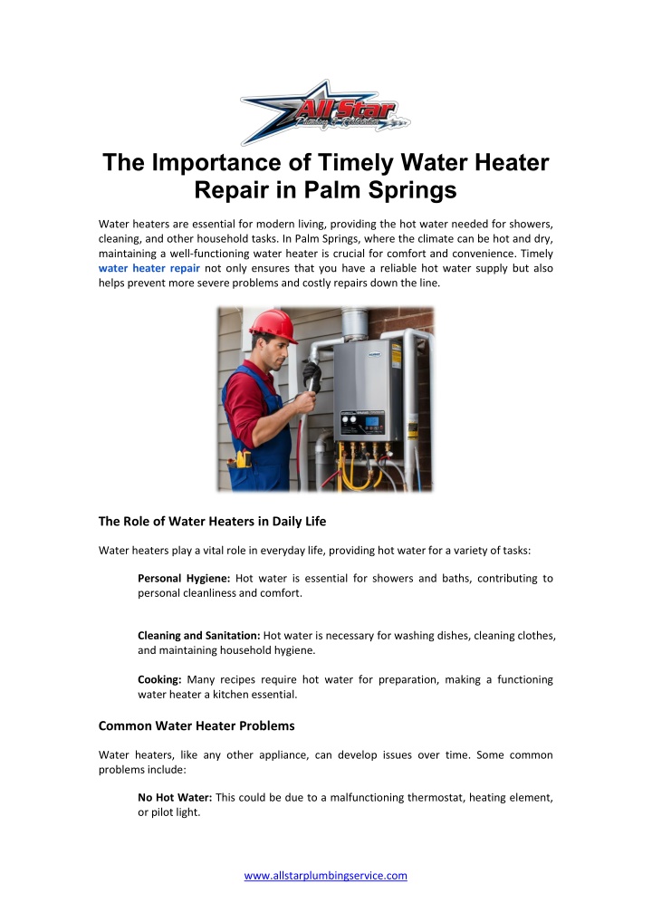 the importance of timely water heater repair n.w