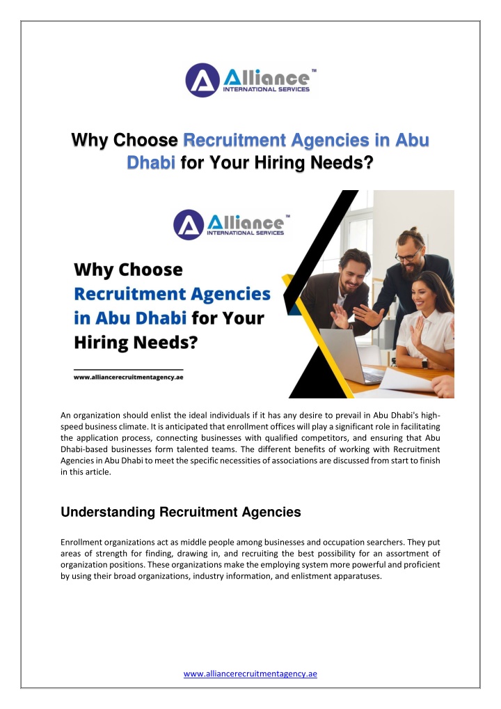 why choose recruitment agencies in abu dhabi n.w