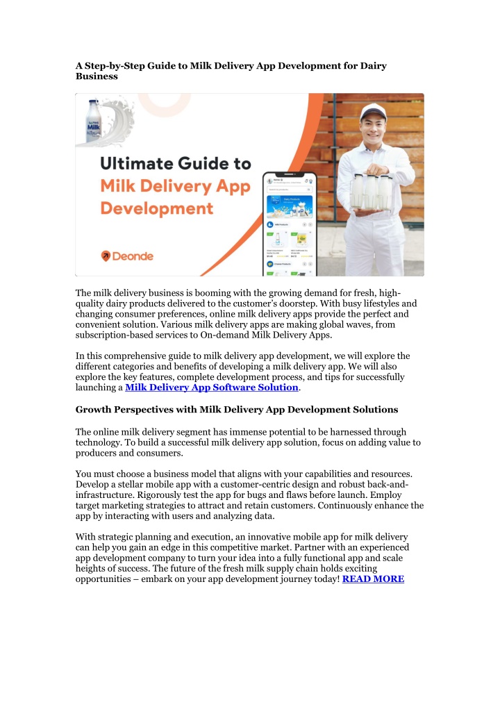 a step by step guide to milk delivery n.w