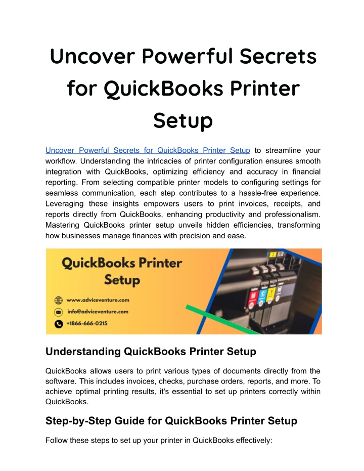 uncover powerful secrets for quickbooks printer n.w
